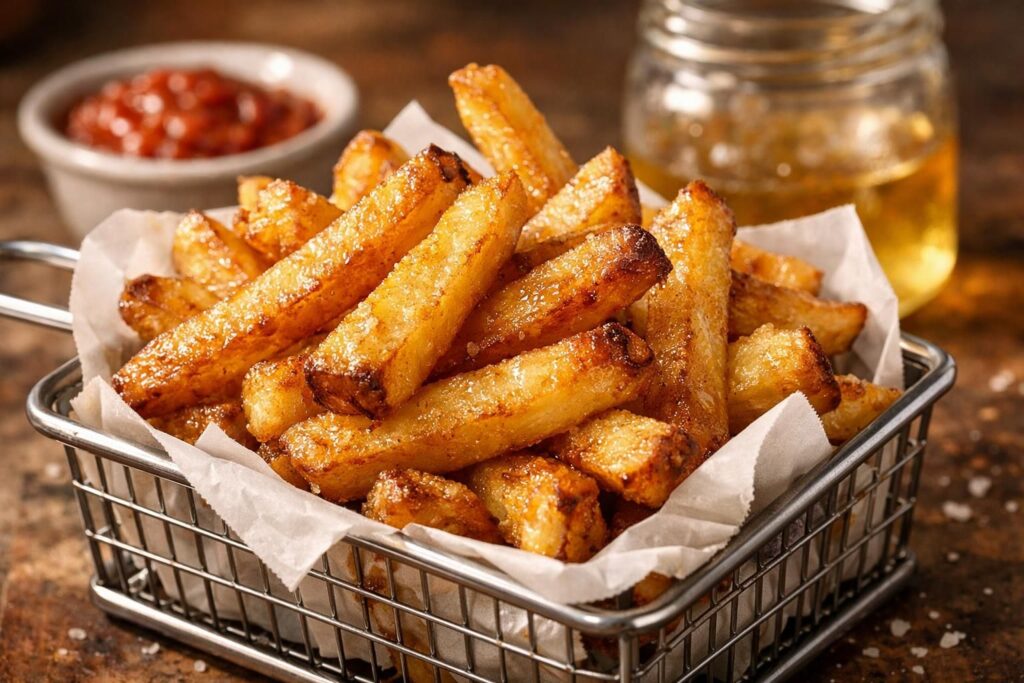 découvrez la recette gourmande des frites maison ultra croustillantes à la graisse de bœuf, pour un goût authentique et savoureux à partager sans attendre.