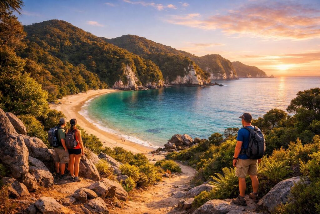 explorez golden bay en nouvelle-zélande, ses plages de rêve et ses sentiers de randonnée incontournables pour une aventure nature inoubliable.
